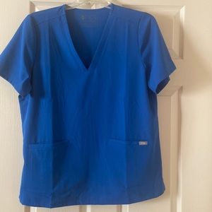 Figs womens scrub top, XL, royal blue